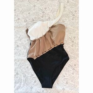 MOEVA Tricolor One shouldered swimsuit size S